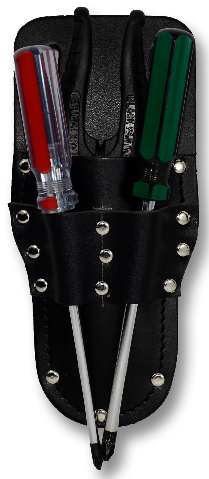 LSNC-TL 1 - Pouch to Suit Black Panther Snips With Leather Tool Loops - Mine Shop