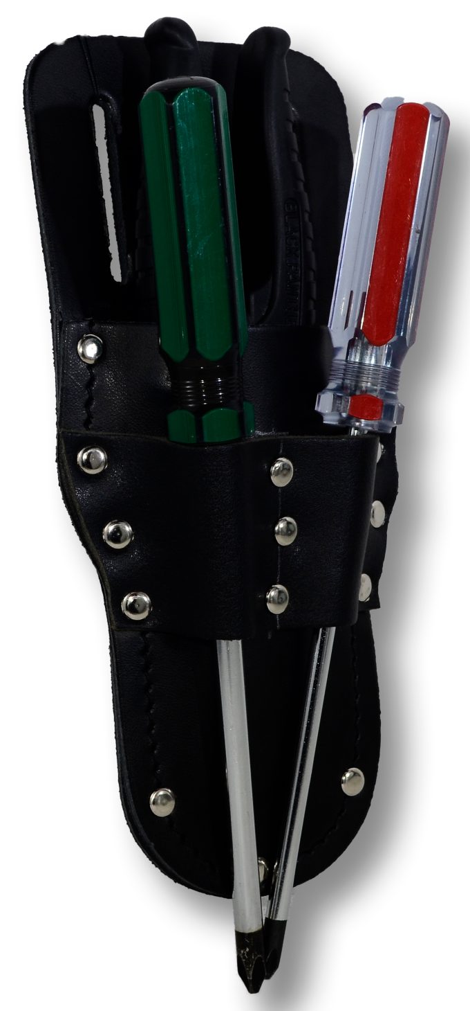 LSNC-TL 2 - Pouch to Suit Black Panther Snips With Leather Tool Loops - Mine Shop